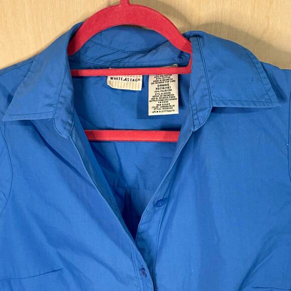 White Stag Bright Blue Collared Sleeveless Button Down Size 16/18 - Picture 5 of 7